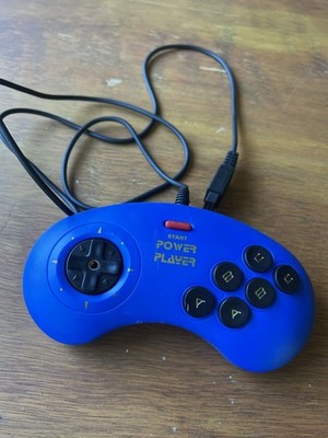 Power Player Super Joy III Blue Controller Replacement Part 9 Pin Sega Style