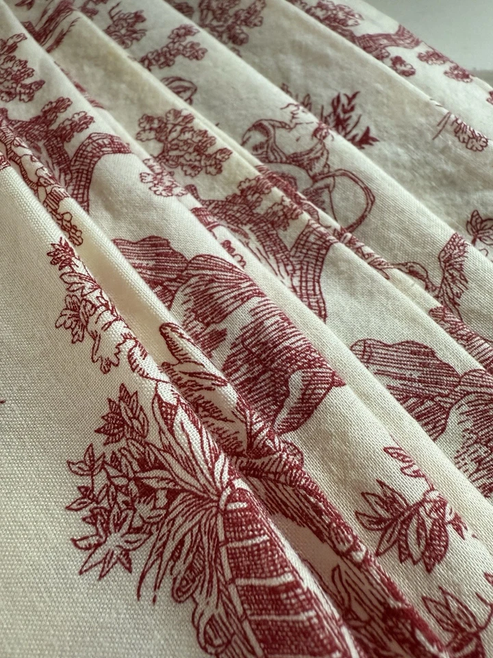 Guardanapos vintage franceses para casa de campo algodão ovelha galinha cavalo 6 - Imagem 2 de 4