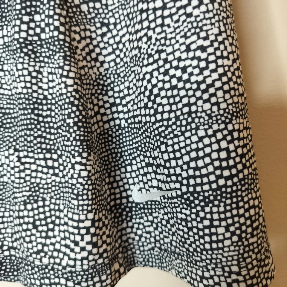 Nike Niñas Dri-Fit Skort Talla Pequeña Juvenil Negro Blanco Geométrico Pull On Foto 3 de 4