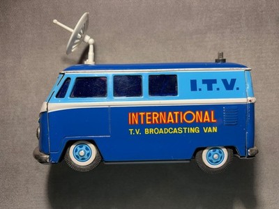 Gakken Toy Van Tin Litho International TV Broadcasting Volkswagen Vintage