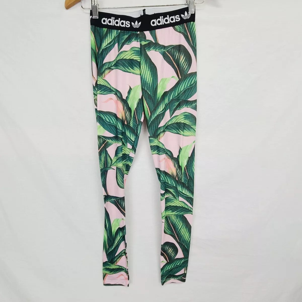 Adidas pink on sale and green leggings
