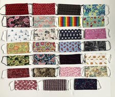 Face Mask 2-Layer Cotton, Filter Pocket, 26 Styles, Adult Regular FAST SHIPPING 