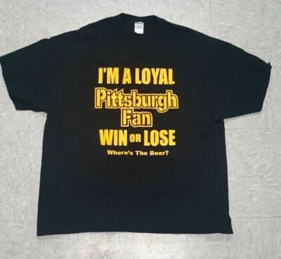 Vintage Pittsburgh Steelers (I'm a Loyal Fan) Black T-Shirt Men's 2XL FREE SHIP