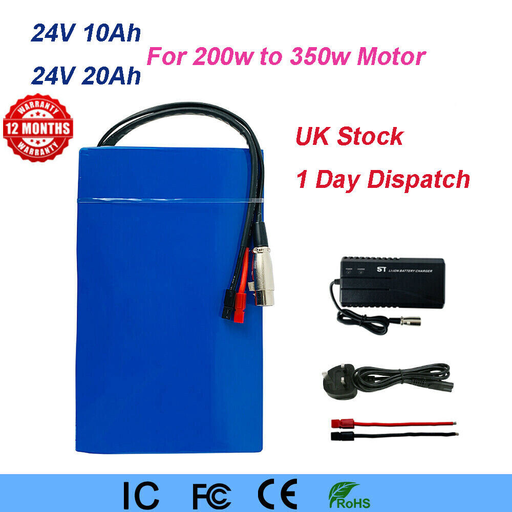 sneen fællesskab Centimeter 24V 10Ah 20Ah 300W Lithium ebike Battery PVC Pack Li-Ion e bike Escooter  battery | eBay
