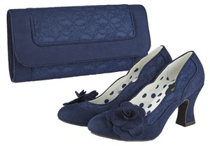 navy court shoes mid heel