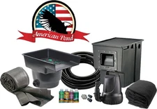 American Pond Small Freedom Series Complete DIY Pond Kit w/ Waterfall - 6' x 8'