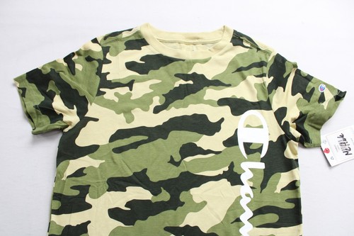 Champion Boy's Short Sleeve Camo Print Tee Shirt EJ1 Green Large (14/16) NWT - Picture 2 of 5
