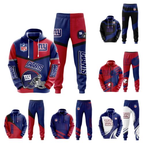 New York Giants 2SZT. Dres Sweter Bluza z kapturem Spodnie dresowe Bluza z kapturem Prezent - Zdjęcie 1 z 26