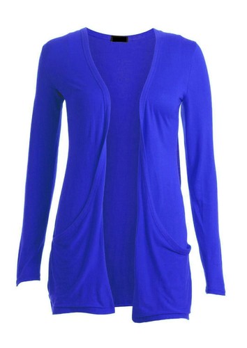 NEU DAMEN LANGÄRMELIGE TASCHEN-CARDIGAN DAMEN FREUND TOP GRÖSSE 8-26 - Bild 5 von 17