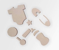 Wooden Baby Shapes | Wood Nursery Decor | Baby Shower Decor | Cutout | Home