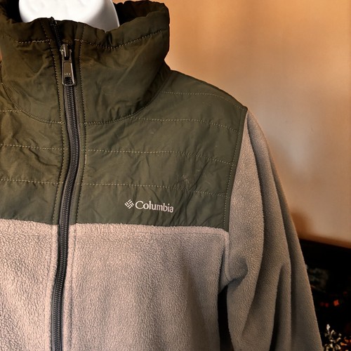 Giacca pile Columbia verde militare 2 toni trapuntata Gorpcore outdoor donna taglia M - Foto 6 di 16