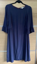 Boden Size 14l 14 L Navy Blue Shift Dress Flutter Sleeves Work BB4
