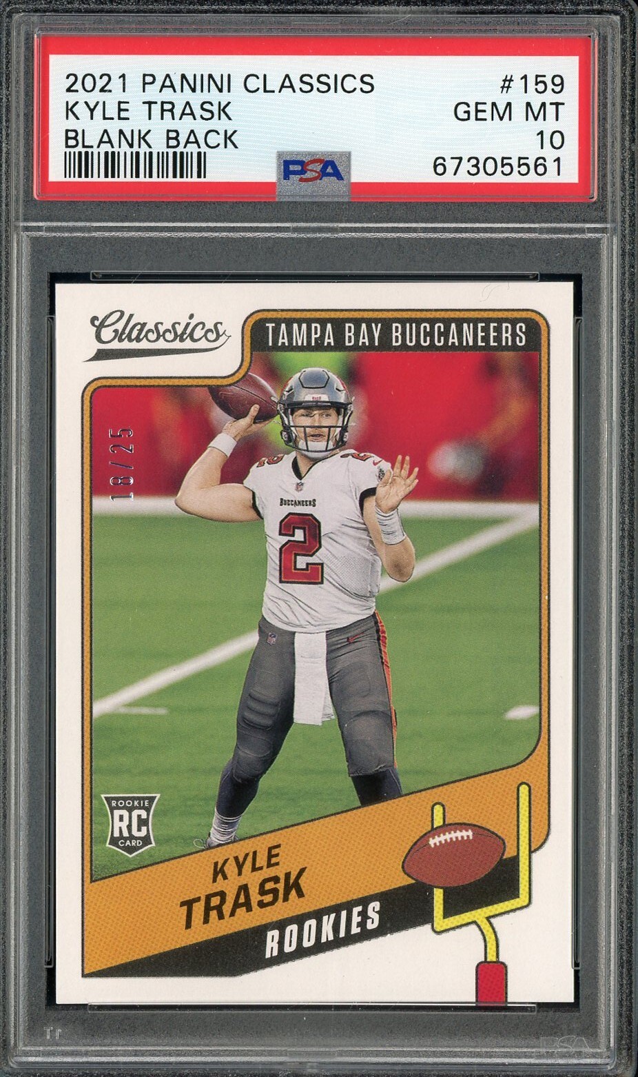 Kyle Trask Panini Classics # Blank Back