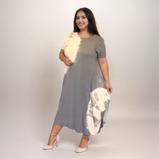 ROCKTHOSECURVES WOMENS LADIES PLUS SIZE V NECK A-LINE DRESS WITH POCKETS