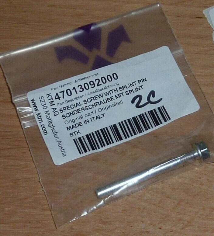 KTM Husqvarna 85 Special Screw with Splint Pin OEM 47013092000