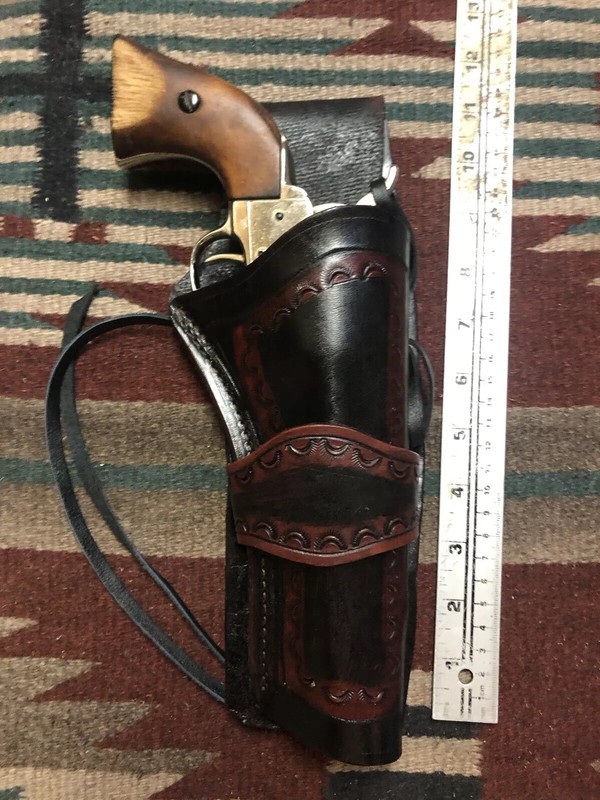 Fits Colt SAA Ruger Vaquero EMF 1873 5.5" Western Drop Tooled Leather Holster