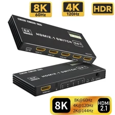 8K HDMI 2.1 Switch 120Hz 4K 5in1 Out 8K@60Hz HDMI 2.1 Splitter Switcher Xbox PS5