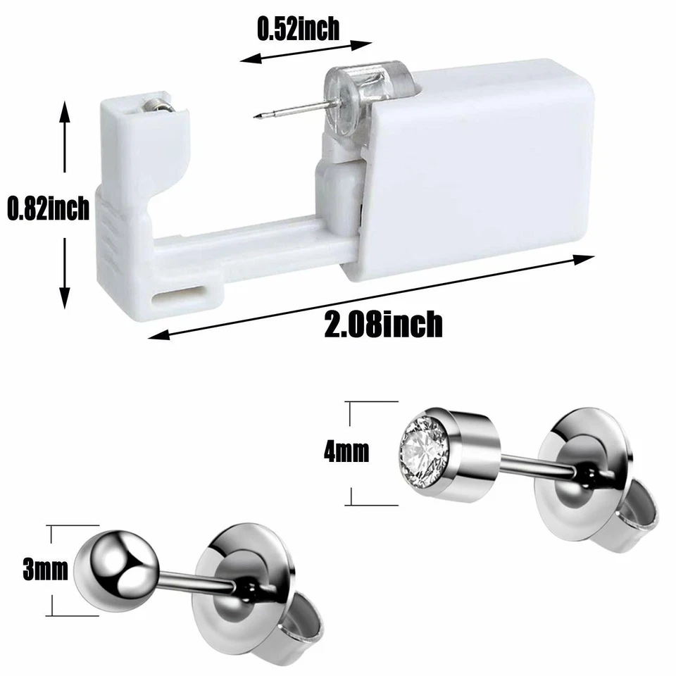 2Pcs Disposable Ear Piercing Gun Tool  Earring Gun Kit Ear Stud Gun Piercing UK - Image 3 of 4
