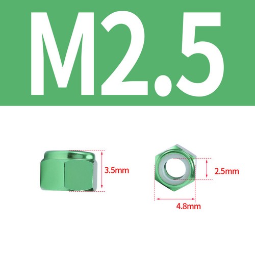 Sicherungsmutter Aluminum DIN 985 Selbstsichernde Muttern Stoppmuttern M2 ~ M8 - Picture 22 of 82