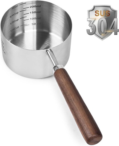 Dog-Cat Food-Scoop Measuring-Cup - 304 stainless steel material.1-Cup capacity.