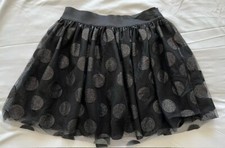 Cherokee Girls Skirt Sz Large 10/12 Tulle Glitter Dot Dance Party Dress Up Black