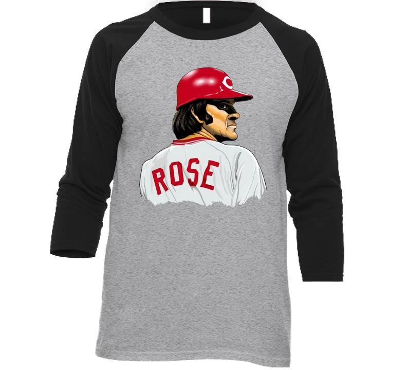 Pete Rose Cincinnati Unisex 3\4 Sleeve Baseball Tee