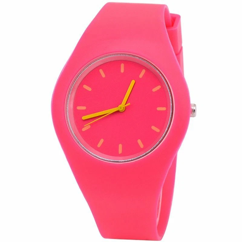 1pc Silicone Strap Quartz Watches Candy colored Jelly Watch Ladies Fashion Wrist