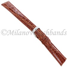 20mm Morellato Tan Genuine Crocodile Padded Stitched Men Watch Band 518XL