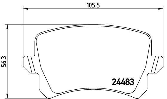 Rear BREMBO P 85 108 Brake Pad Set, disc brake for VW