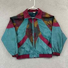 Vintage Rock Creek Casuals Jacket Womens Medium Windbreaker Full Zip 80s Active