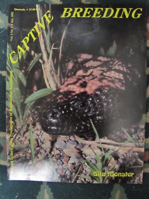 Captive Breeding Magazine Vol 1 # 1 Oct 1992.  Brand new