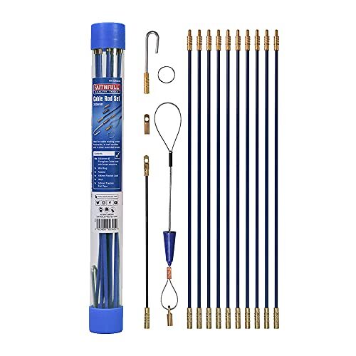 Faithfull FAICRS330 3.3M Cable Access Rod and Accessories Kit - 15 Pieces Includ