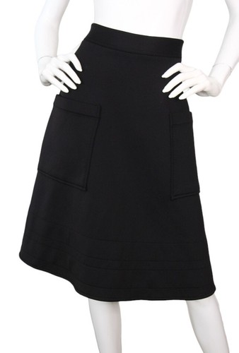 & Other Stories x Sadie Williams Black Scuba A-Line Skirt w/ Pockets US 8