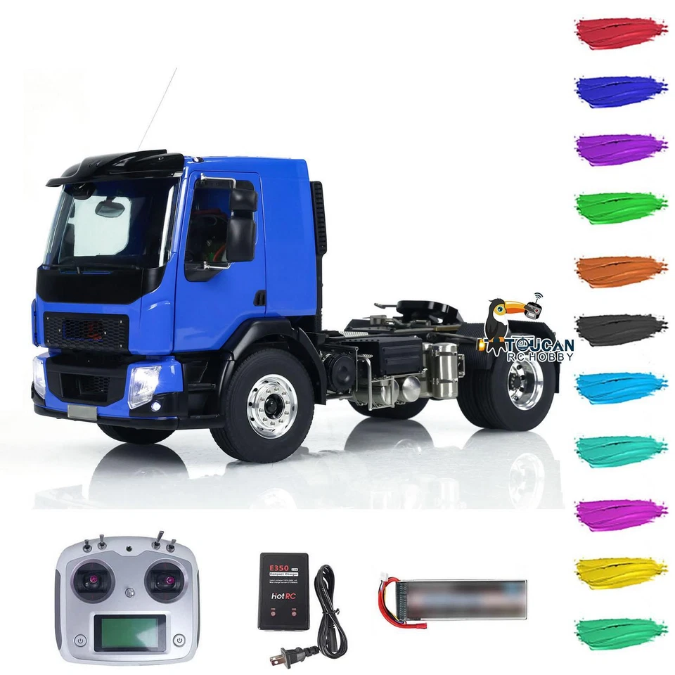 LESU 4x4 RC Assembled Tractor Truck 1/14 RTR Metal Chassis Car Light I6S Radio - Image 2 of 4
