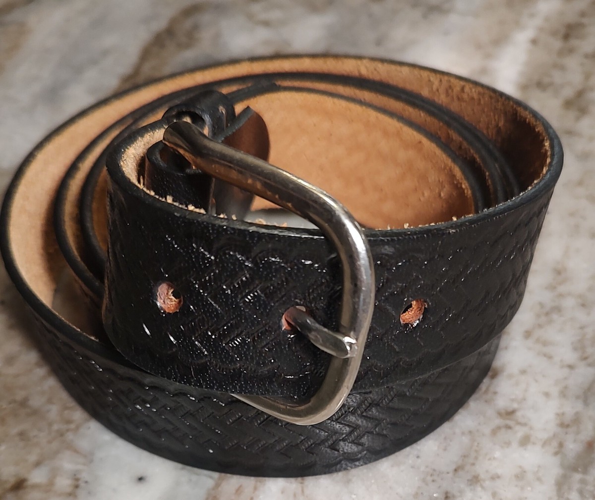 Vintage Brushy Creek Cowhide Leather Belt USA 30 main image 2