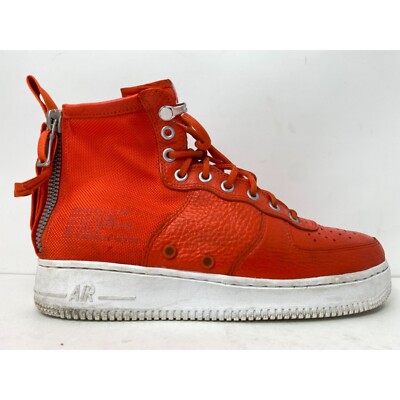 Nike SF-AF1 Mid Team Orange Mens 8.5 dual zipper back AS IS No ankle strap Nike SF-AF1 Mid Team Orange Mens 8.5 dual zipper back AS IS  main image 2
