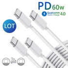 PD 60W USB-C to USB-C Cable Type-C Cord Lot For iPhone 15 16 17 Pro Max Samsung