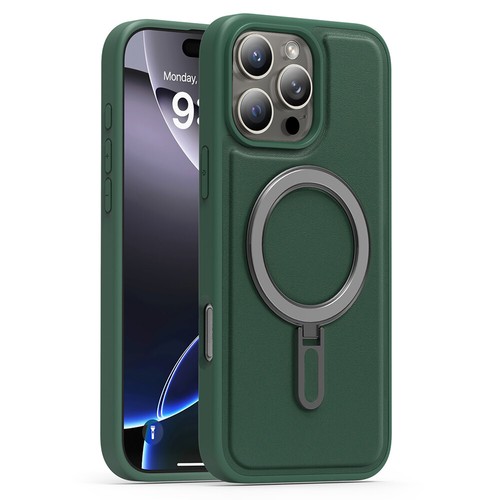 Custodia telefono supporto magnetico MagSafe in pelle di lusso per iPhone 16 Pro Max 15 14 13 - Foto 18 di 21