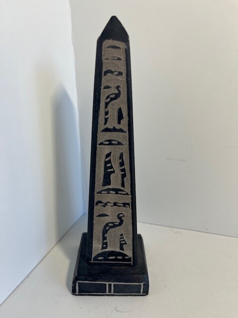 Summit Collection Black Egyptian Obelisk With Gold Hieroglyphs Collectible Figurine
