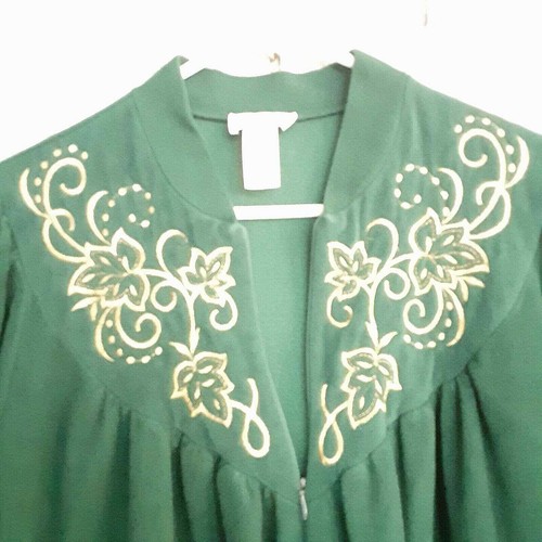 Cappotto vintage ricamato Vanity Fair House taglia M verde cacciatore e oro accogliente - Foto 7 di 7