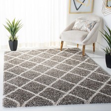 Safavieh Power Loomed Hudson Shag Ivory / Grey Area Rugs - SGH222F