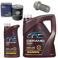 MotoröL Filter Set Mannol 10W-40 6 Liter + Schraube FüR Renault 19 21 1.7 L53