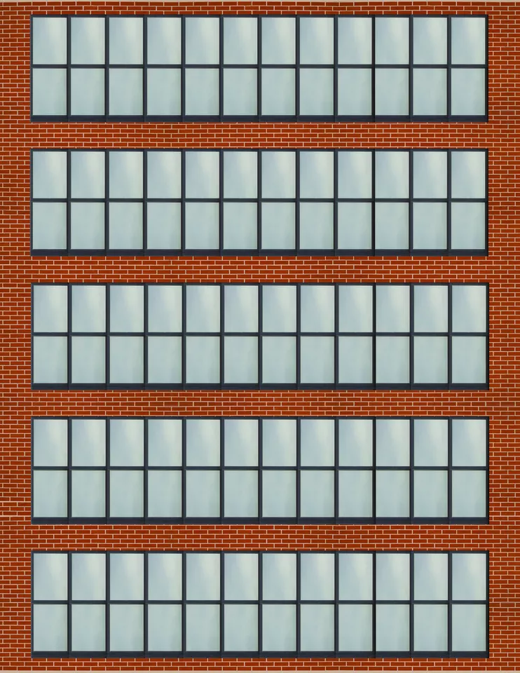 Background High-Rise Flat Front City Buildings for HO Scale Model Train Layout - Image 3 of 4