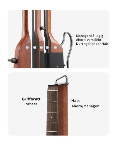 Donner HUSH-I Pro Kopflos Akustik-E-Gitarre mit integriertem Multi-Effektpedal - Bild 4 von 13