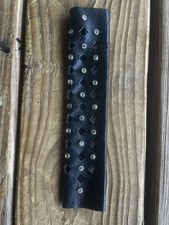 LEATHER AND RHINESTONE PONYTAIL WRAP 8 INCH SNAP CLOSURE BAD A  BIKER STYLE 