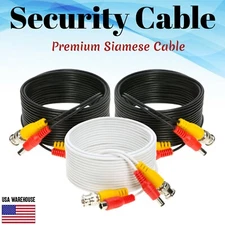 Premade CCTV Cable Security Camera Siamese Wire BNC DC Power Video RG59 DVR Lot