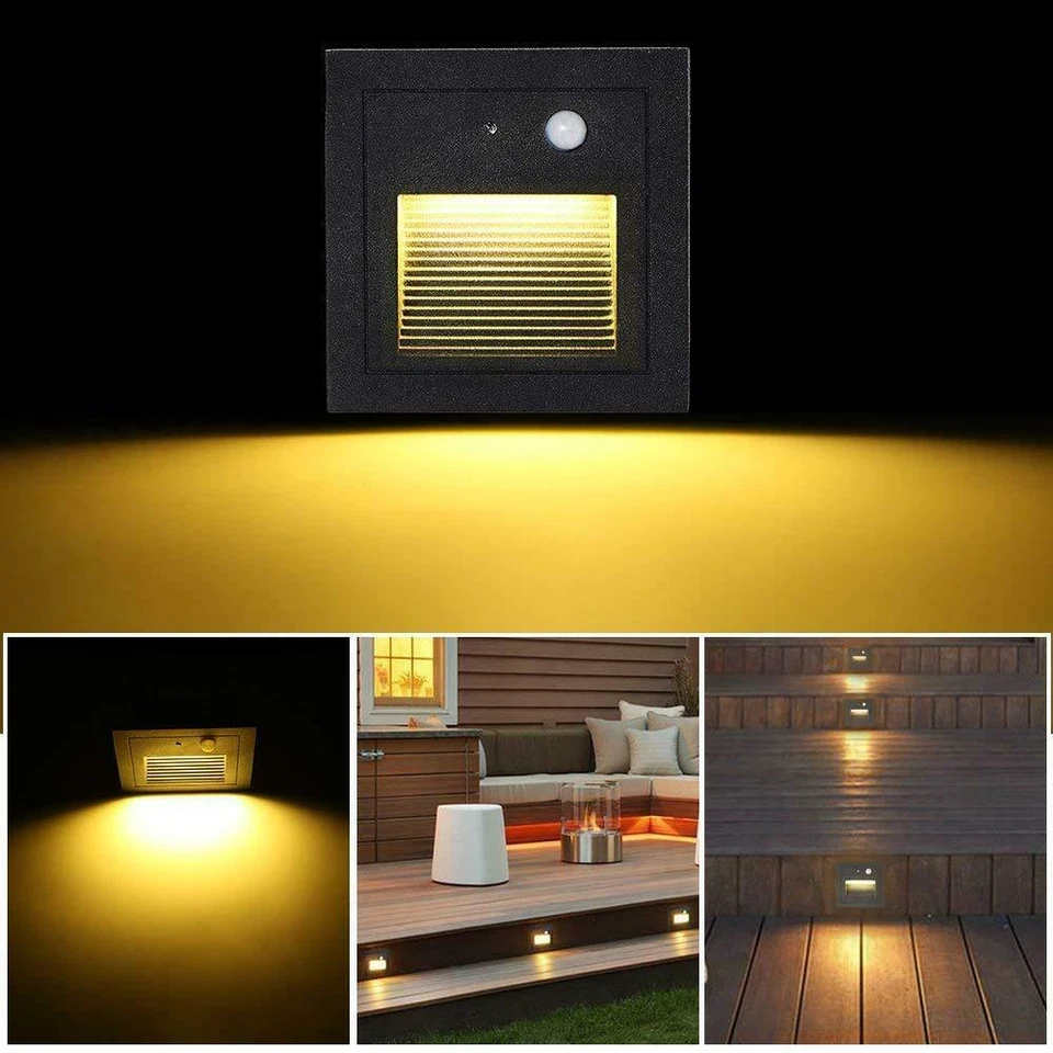 COB LED Wandeinbaustrahler Treppenlicht Stufenlicht mit Bewegungsmelder warmweiß - Bild 2 von 4
