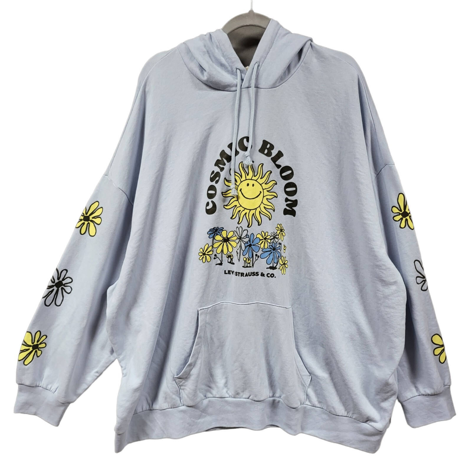 Levis Sweatshirt Hoodie Size XXL Prism Cosmic Bloom Retro Blue Oversized New