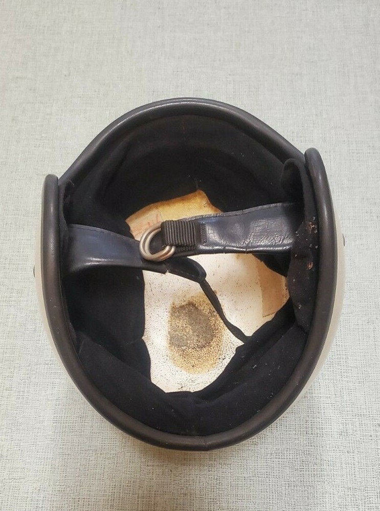 Vtg Bell RT 1974 White 7 3/8 Motorcycle Motocross Open face Racing Helmet