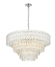 Crystal Chandelier Chrome For Living Dining Room Foyer Ceiling Light Fixture 31"